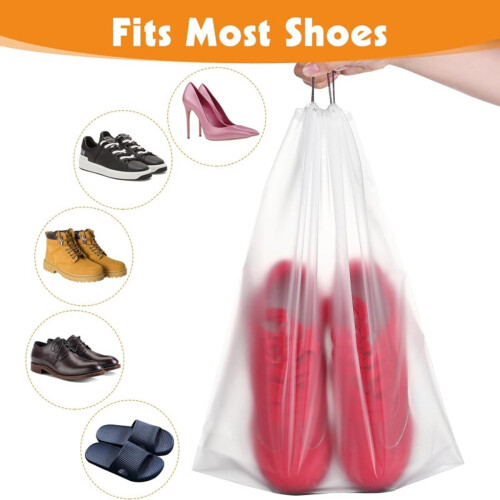 Plastic Drawstring Bag Portable Shoes Pouch Storage-20 2