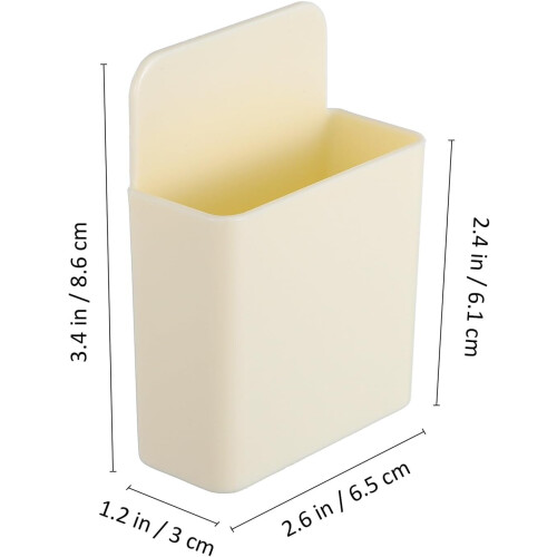 Set di 4 supporti adesivi da parete per telecomandi, colore beige, organizer per telefono e controller. 1