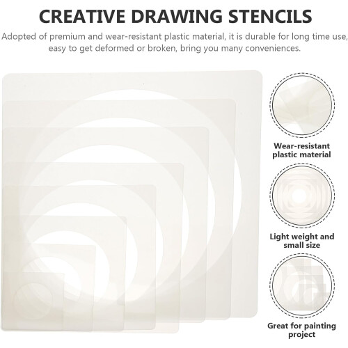 8pcs Painting Stencils Wall Decorative Hollow Drawing Tools for Art Projects 1
