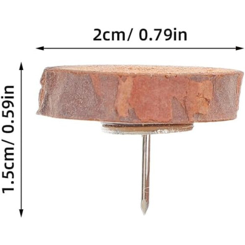 80 puntine decorative in legno con testa in legno per segnare mappe, documenti e bacheche. 1