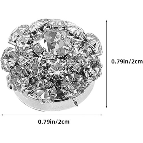 6 copri bottoni con strass a clip, accessori decorativi per camicie e gioielli. 1