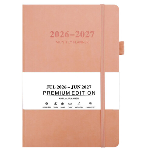 2026-2027 Daily Journal Notebook 384 Pages Lined PU-pink