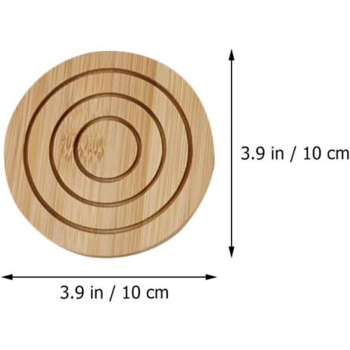7pcs conjunto Bamboo madeira Coasters com armazenamento rack calor resistente tapetes de mesa 1