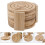 7pcs conjunto Bamboo madeira Coasters com armazenamento rack calor resistente tapetes de mesa 6