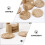 7pcs conjunto Bamboo madeira Coasters com armazenamento rack calor resistente tapetes de mesa 7