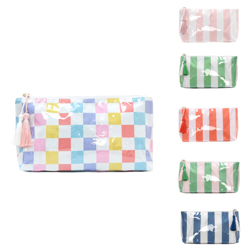 Oversized Waterproof Cosmetic Bag Transparent-rainbow colors 1