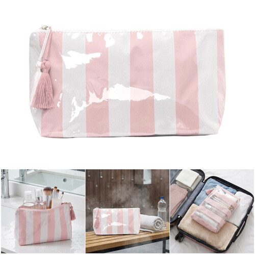 Large Clear Waterproof Makeup Bag With Stylish-Navy blue 2
