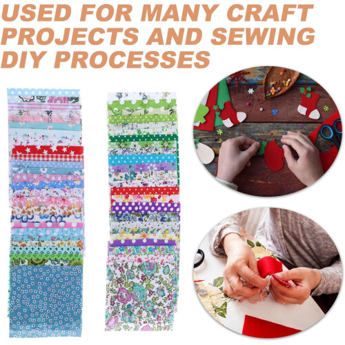 50pcs Pure Cotton Patchwork for DIY Quilting Projects Floral Printed 1