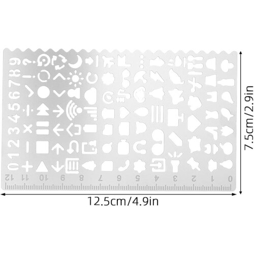 5pcs Drawing Template Ruler Metal Stencil for Creative DIY Journal Scrapbook Crafting Reusable 1