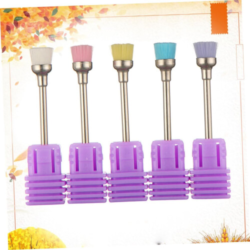 5pcs Nail Drill Bits Cleaning Brush Set with Multi-color Soft Bristles 2