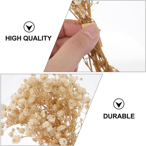 5 bouquets décoratifs faits main de gypsophile séchée, fleurs séchées à transporter 2