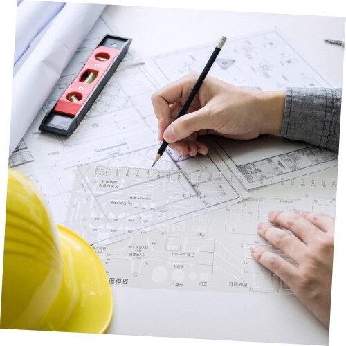 4pcs Architect Scale Ruler Drawing Geometric Template for Drafting Templates 2