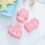 6pcs Plastic Molds Biscuit Cutters 3D Cookie Cutters Safe Lightweight Pink Baking Tools 5