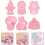6pcs Plastic Molds Biscuit Cutters 3D Cookie Cutters Safe Lightweight Pink Baking Tools 7