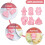 6pcs Plastic Molds Biscuit Cutters 3D Cookie Cutters Safe Lightweight Pink Baking Tools 8
