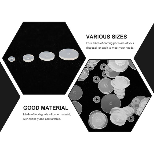 100pcs Silicone Earring Pads 3mm-9mm Multi-size Earring Discs Stabilizers Protective Backs 2