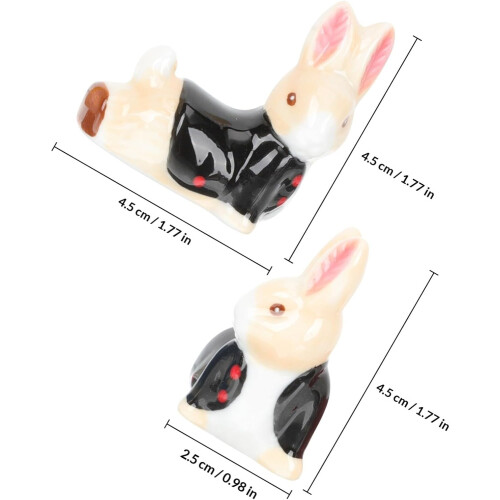 6er-Set Keramik-Essstäbchenhalter, verschiedene Farben, niedliche Hasenform 1