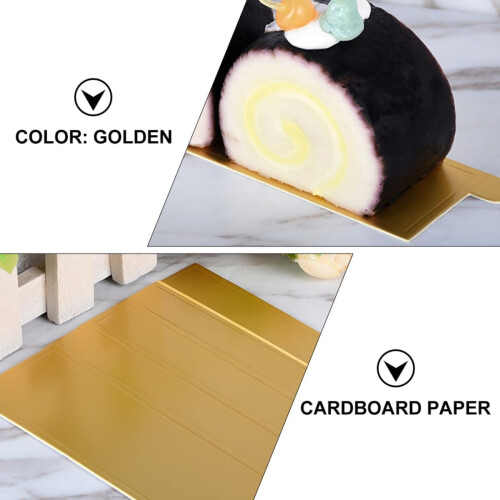 100pcs Cake Serving Tray Gold Cake Bottom Board Rectangular Cardboard Easy to Clean 2