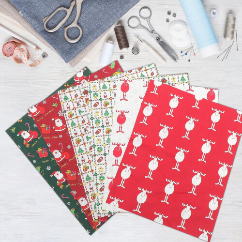 DIY-Baumwollstoffe mit Weihnachtsmuster, Patchworkstoff für Quilt- und Bastelprojekte 1
