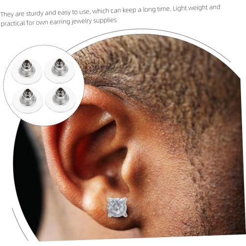 100pcs Sturdy Plastic Earring Backs for Studs with Wear Resistance and Secure Fix Features 1