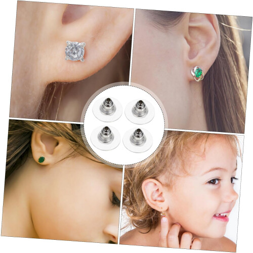100pcs Sturdy Plastic Earring Backs for Studs with Wear Resistance and Secure Fix Features 2