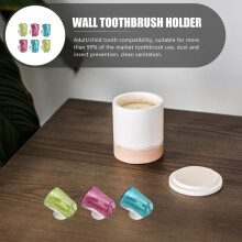 6er-Set Wand-Zahnbürstenhalter mit Saugnapf und Staubschutzkappe, PP-Material
