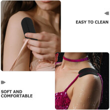 8pcs Black Silicone Bras Strap Shoulder Pads Women’s Non-slip Seamless Shoulder Cushions Reusable Support