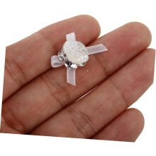 8 perline a forma di diamante spezzato per decorazioni nail art, strass acrilici, fiocco in organza