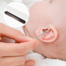 Rozsdamentes acél kétvégű fülzsírkanál fültisztító eszköz rugós kialakítással