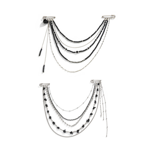Épingle à revers ornée de cristal,-Noir et blanc 02 Blanc K 0390 1