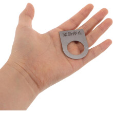 6pcs Emergency Stop Switch Sign Stainless Steel Industrial Marker Plate Equipment Shutdown Button Label