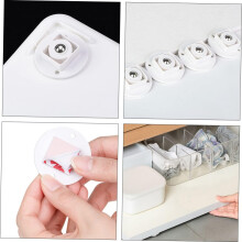 8 Stück selbstklebende Lenkrollen, leiser Betrieb, aus ABS-Material, Stahlkugelkonstruktion, weiß