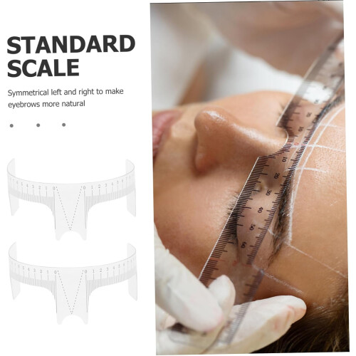 5pcs Eyebrow Tattooing Ruler and Stencil Set Eyebrow Positioning Tools 2