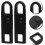 5pcs Black Detachable Zipper Pull Tabs Zipper Fixers Replacement 8
