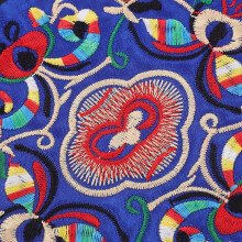 6pcs Embroidered Fabric Coasters Cloth Coasters 4.5 Inch Round Colorful Vintage Ethnic
