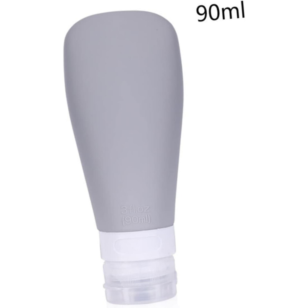 Hkhbjs 6Pcs Travel Silicone Bottles Leakproof Portable Bottles For Toiletries Travel Cosmetic Light Grey