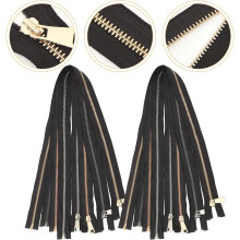 8-teiliges Set aus Metall-Reißverschlussanhängern, 5 Stück, offenes Ende, 80 cm, in Weißgold, Schwarzgold und Hellrosa