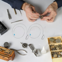 5-delige verstelbare loephouder met draadbeugel voor horlogereparatieaccessoires, klein stalen ringframegereedschap
