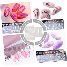 6 buc plăci de ștampilare pentru unghii, pentru șabloane de decorare a manichiurii, modele pentru modele creative de unghii