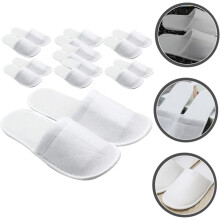 Non-slip Disposable Spa Slippers 8 Pairs 4mm Sole Hotel Slippers for Men and Women Guests Indoor Travel Use