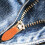 5pcs Leaf-Shaped Genuine Leather Double-Layer Zipper Pull Tabs in Tan, Small Detachable Zipper Heads 5