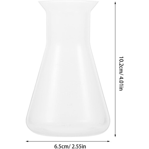6Pcs 100Ml Plastic Erlenmeyer Flask Set Narrow Neck Graduated Conical Lab Bottles 1