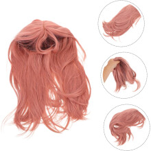 Lange, glatte, pinkfarbene Kunsthaarperücke für Halloween, Cosplay, Kostüme und als Haaraccessoire für den Alltag