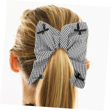 Large Checkered Bow Hair Scrunchies for Women Elastic Bands for Elegant Looks