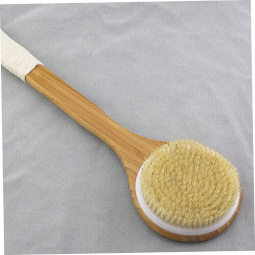 Bamboo Handle Bath Brush with Soft Bristles Long Handle Back Scrubber Exfoliating Shower Scrubber 1