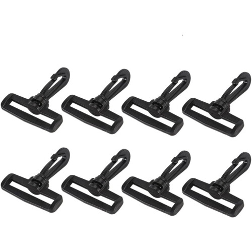 50pcs Black Plastic Swivel Snap Hooks Backpack Hooks with Rotating Buckle 2