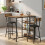 Homcom HOMCOM Space Saving Bar Table and PU Leather Stools for 2, Rustic Brown 1