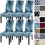Set van 6 elastische stoelhoezen voor Parsons-stoelen 1