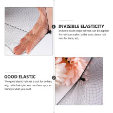 Redes de cabelo de nylon preto de 100pcs rede de pão de cabelo de malha elástica respirável para profissionais de cozinha e serviço