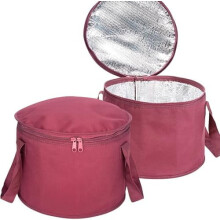 Round Casserole Carrier Insulated Bag Red 12.5 Inch 2 Pack